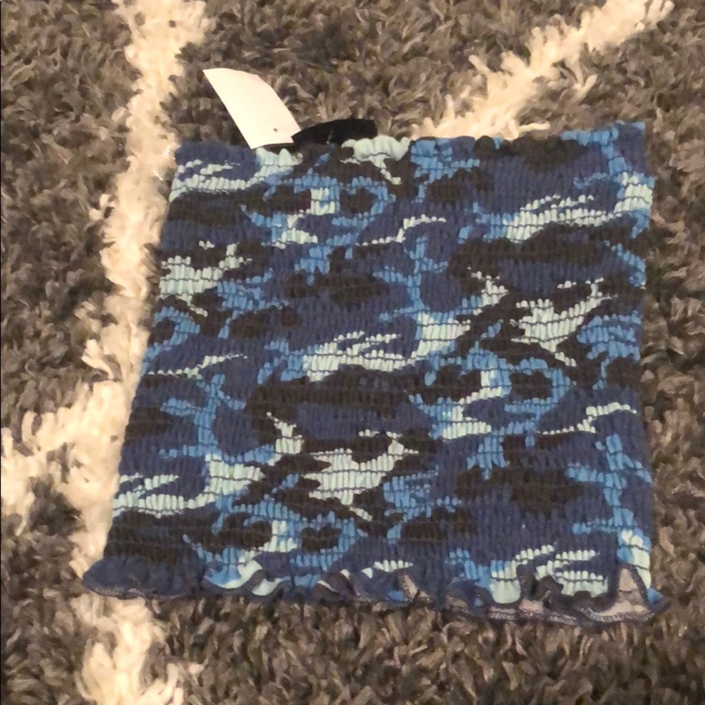 BLUE CAMO TUBE TOP